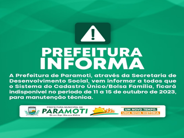 Prefeitura de Paramoti agora tem um novo número.